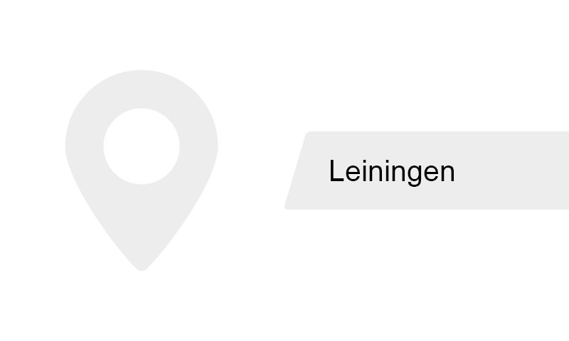 Location pin and banner with the place name "Leiningen".