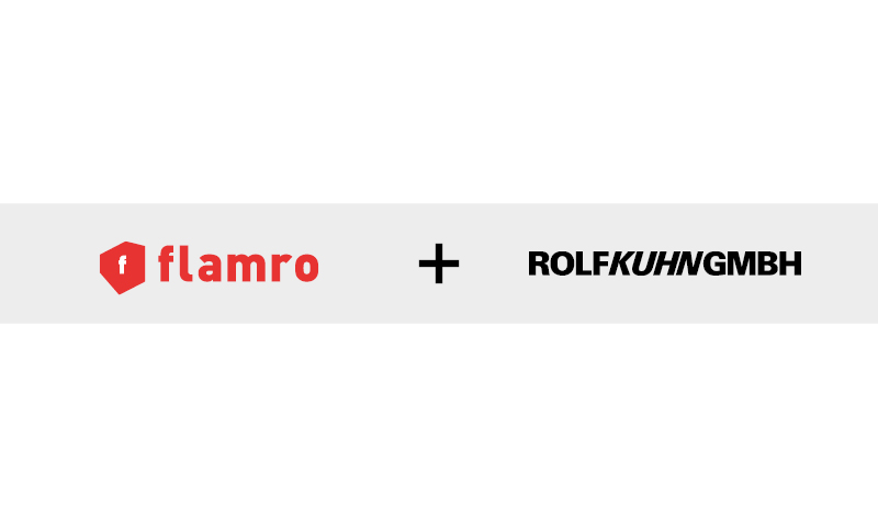 The Flamro and Rolf Kuhn GmbH logos are connected by a plus sign.