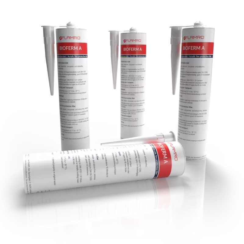 A cartridge of BIOFERM A fire protection acrylate from Flamro.