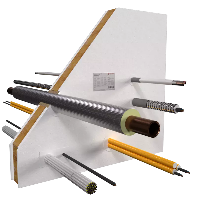 The Flammotect Easy Seal system is used to seal off cables in a wall cross-section.